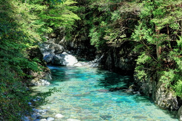 Naklejka premium 阿寺ブルー