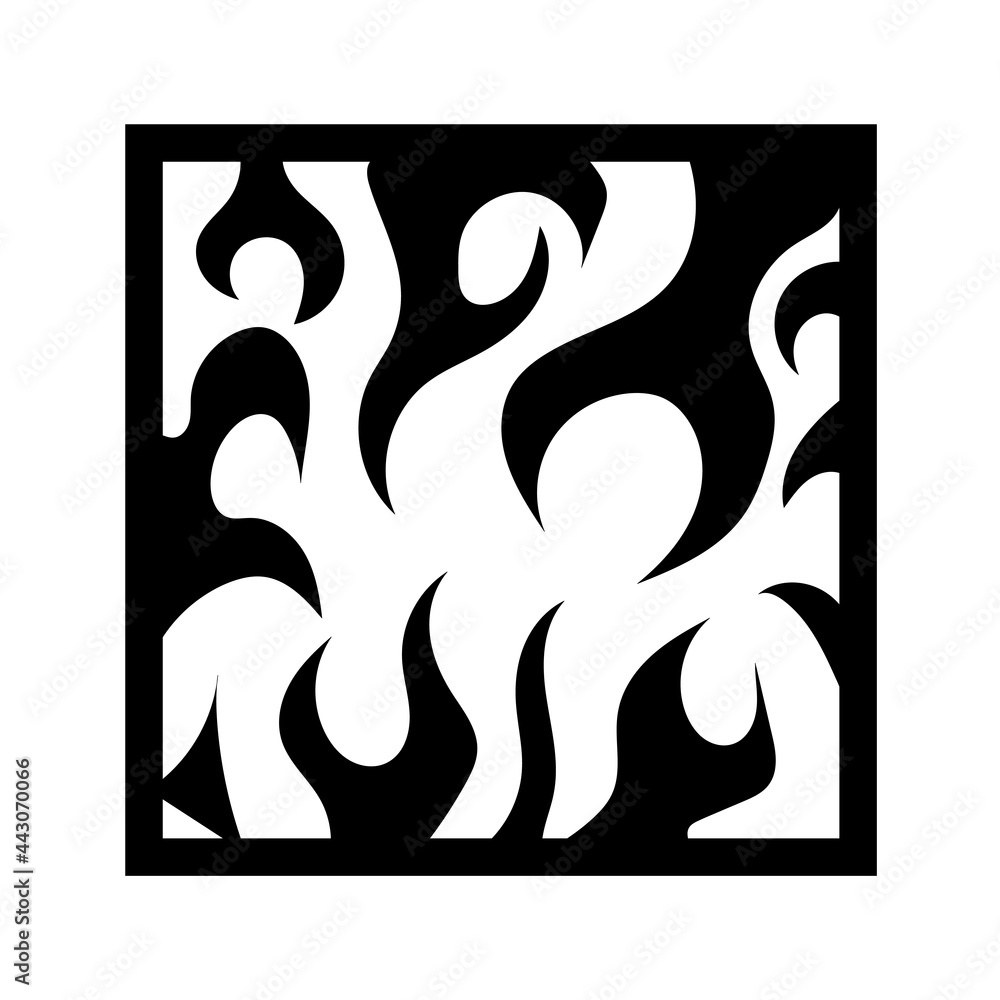 Poster ornament of twisting patterns in a square. abstract illustration.