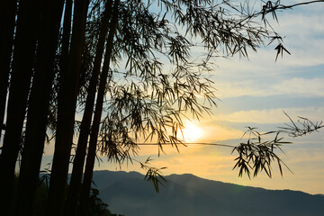 sunset on the mountain