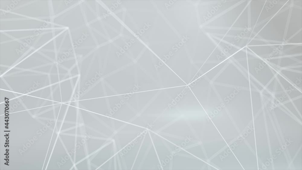 Poster network animation connected dots on white background. seamless loop 4k