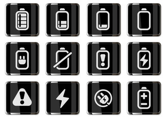 Battery icons set