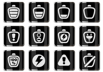 Battery icons set