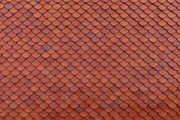 Clay tile roof texture background in Thai temple