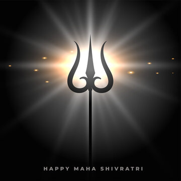 Happy Maha Shivratri Background With Glowing Trishul Weapon Stock  Illustration | Adobe Stock