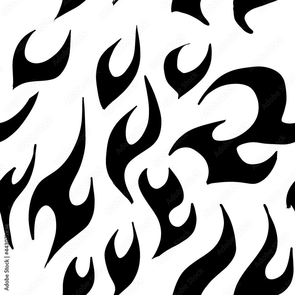 Poster a pattern of winding smooth lines in the form of a flame. tattoo abstraction. ornament or decor.