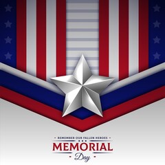 Fototapeta na wymiar Gradient USA Memorial Day Illustration