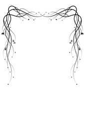 Girlish grapes hang down. The frame is simple new