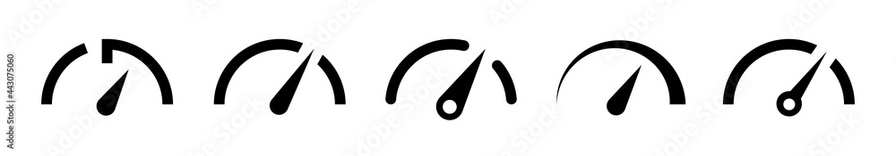 Poster speedometers icons set. tachometer icon isolated. performance indicator sign. car speed. fast intern