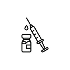 vector medical icon for pandemic vaccine ampoule and syringe. Image of covid-19 vaccine and syringe. vector illustration of antiviral vaccine.