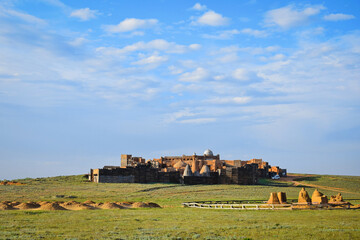 Panoramic view of the Sarai Batu mongol settlement