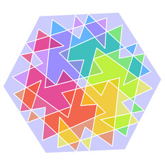 abstract geometric rainbow polygon-6p1