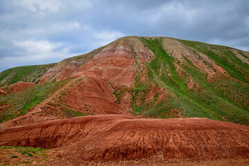 Red mountain slope of the Big Bogdo Mount