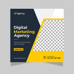 Digital marketing agency social media post template &
web banner square flyer template