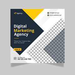 Digital marketing agency social media post template &
web banner square flyer template