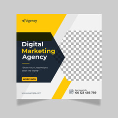 Digital marketing agency social media post template &
web banner square flyer template