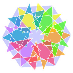 abstract geometric rainbow polygon-6p2
