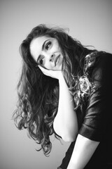 portrait of a woman posing in studio
