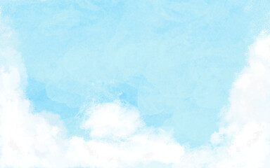 	背景　夏空にわいてくる白い雲