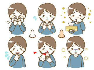 鼻に異常がある若い男性