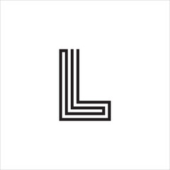 L letter monogram logo in line art style.