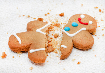 ginger bread men cookies on rustic table