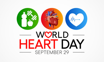 World Heart day is observed every year on September 29, to highlight the actions that individuals can take to prevent and control Cardiovascular disease (CVD). Vector illustration
