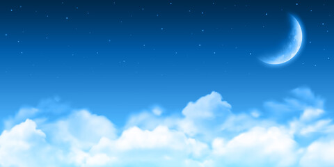 Realistic Moonlight Night Background