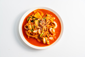 spicy stir-fried octopus, Korean food 'nakji bokkeum'