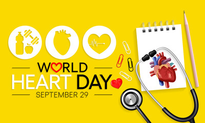 World Heart day is observed every year on September 29, to highlight the actions that individuals can take to prevent and control Cardiovascular disease (CVD). Vector illustration