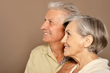 Close up shot of a cheerful senior couple at home