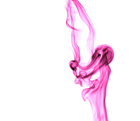 Pink smoke on a white background.