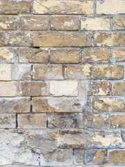 Dirty brick wall background repair of building concept 