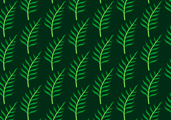 Set of seamless tropical leaves background Premium Vector