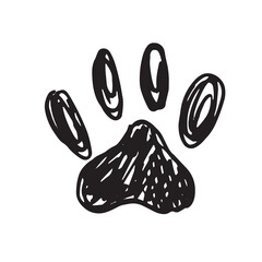 Ink Dog's Paw, Cat`s Paw, grunge style, Vector.	
