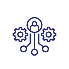 delegation work line icon on white