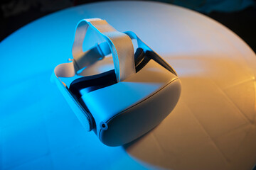 virtual reality headset on the table