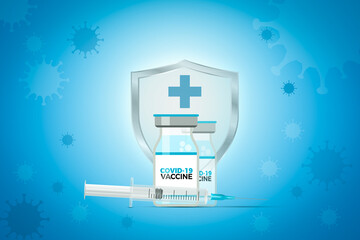 Coronavirus - 2019-nCoV or COVID-19 vaccine bottles for injection use only