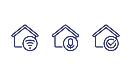 Smart house control line icons