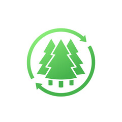 reforestation icon with a trees