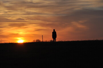 the man at sunset