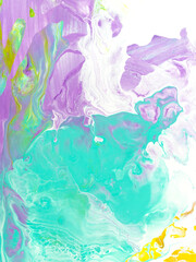 Turquoise and purple abstract creative  hand painted background, fluid art, marble texture, abstract ocean