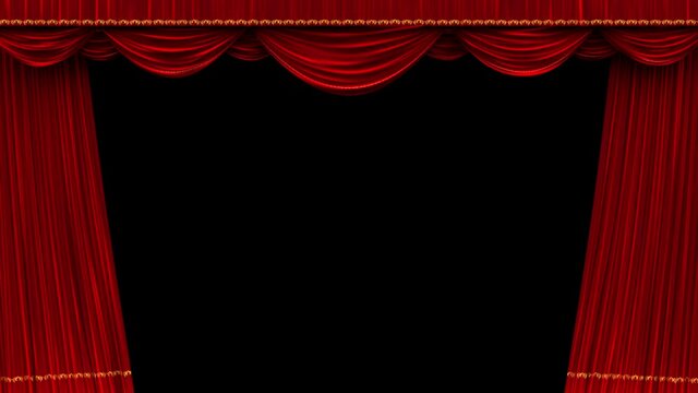 Theater Curtains opening with alpha matte