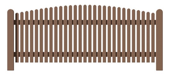 brauner Lattenzaun mit Bogenform