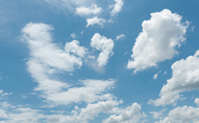 blue sky with various cloud formations