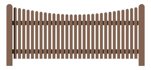 brauner Lattenzaun mit Bogenform