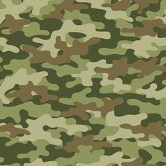 Fototapeta premium Camouflage seamless pattern.Military green camo.Army background.Print on clothing.Modern design.