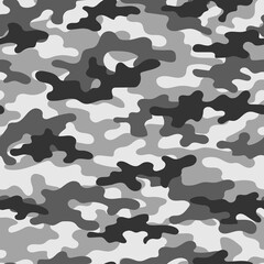 grey Camouflage seamless pattern.Military camo.Army background.Print on clothing.Modern design.