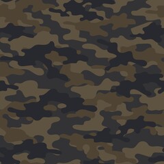 brown Camouflage seamless pattern.Military camo.Army background.Print on clothing.Modern design.