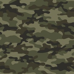 military green camouflage print seamless vector pattern. green background .modern.