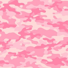 Pink military camouflage print seamless vector pattern. green background .modern.
